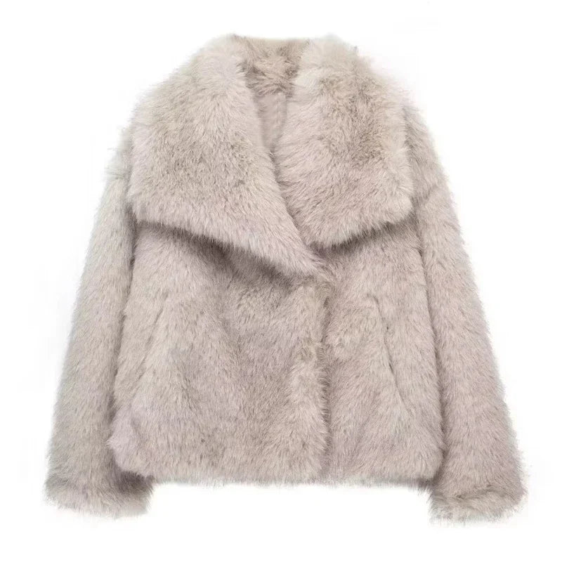 MUJER Faux Fur Hairy Coat Woman Warm Winter Fluffy Coat Women New Plush Jackets for Women Outerwears Luxury Women's Teddy Coats LadyShow.Store
