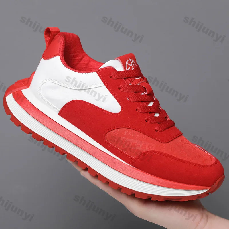 Men Shoes 2025 Spring Autumn New Fashion Comfortable Height Increase Casual Running Shoes Breathable Non Slip Platform Sneakers Pi-Mart
