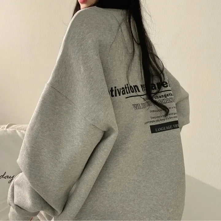Women Sweatshirts Oversized Spring Hoodie Long Sleeve Casual Letter Print Loose Pullovers Harajuku Sweatshirt Female LadyShow.Store