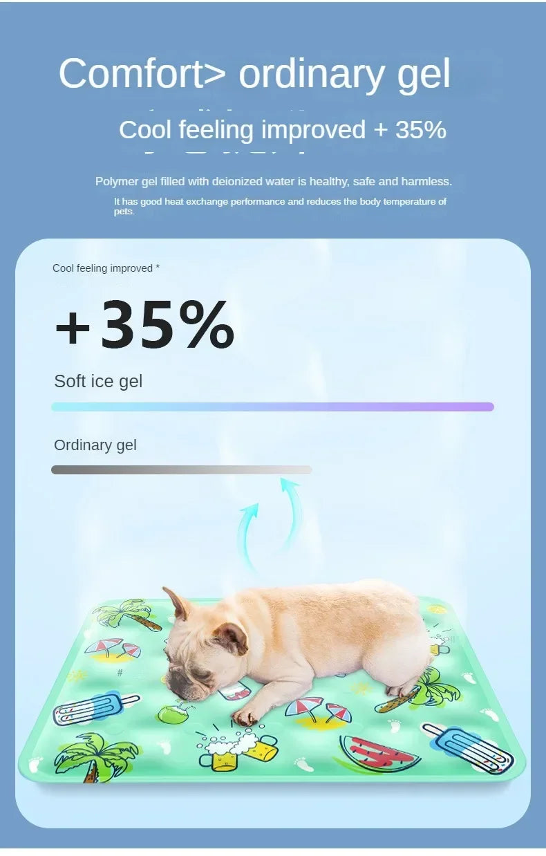 Large Pet Cooling Mat for Summer Heat Relief Reusable Breathable Gel Freeze Panel for Dogs Cats Indoor Outdoor Crate Bed Pi-Mart