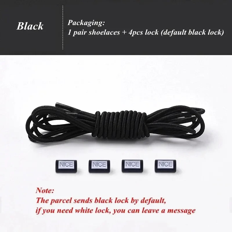 Fashion No Tie Shoelaces Elastic Laces Sneakers Flat Shoe Laces Without Ties Kids Adult Quick Shoelace One Size Fits All Shoes Pi-Mart