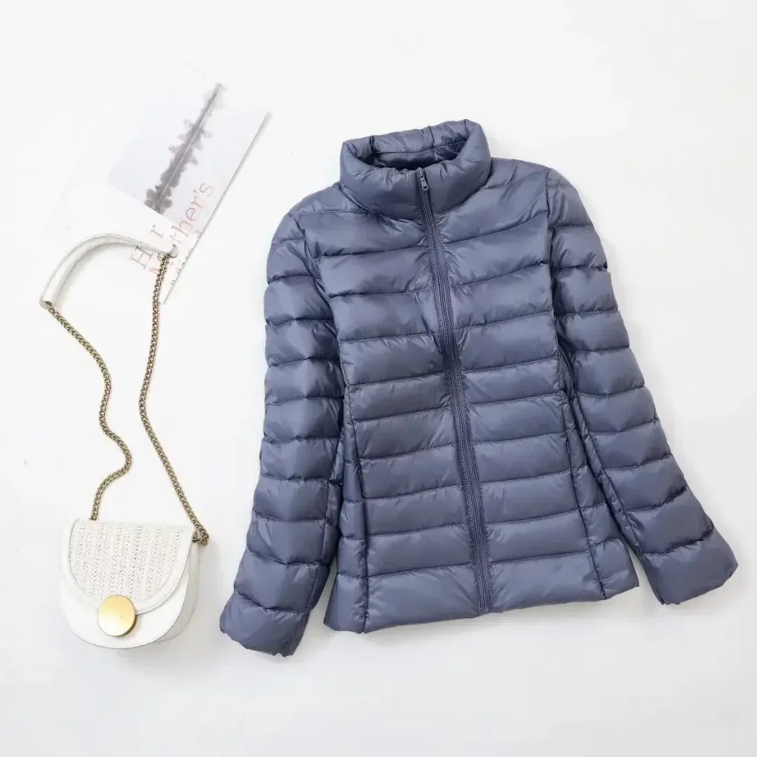 Plus Size down Jacket Female Short Ultra Lightweight Packable Puffer Coats Women Fashion 15 Colors Warm Slim Fit Parkas 7XL LadyShow.Store