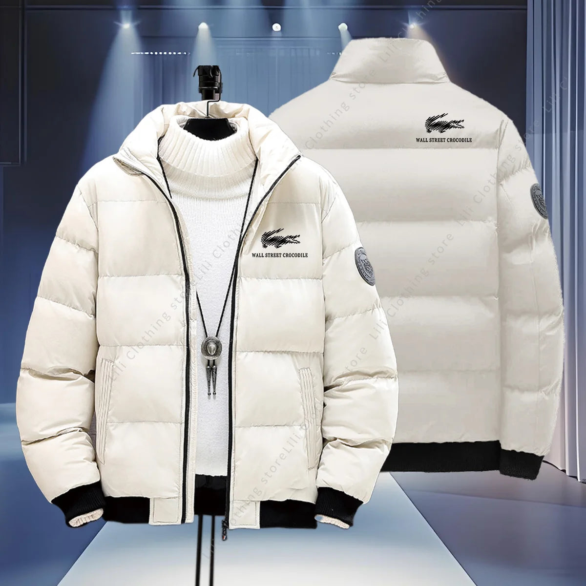 Wall Street Crocodile Winter Coats Men's Puffer Jackets Thick Warm Bomber Jackets Parkas Down Jackets Men's Winter Jackets New Pi-Mart
