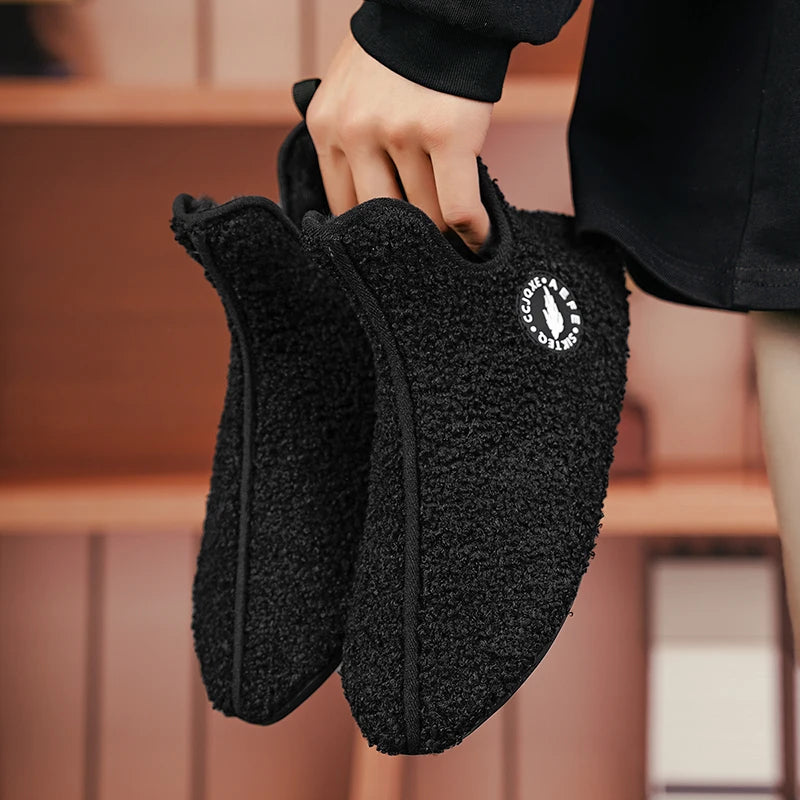 New Men Winter Slippers High Quality Light Weight Disign Shoes Fashion Women Plush Slipper Warm Slip on Casual Shoe for Couples Pi-Mart