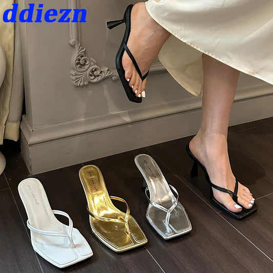 Female Summer Sexy Heels Sandals Slides Ladies Shoes Fashion Women Pumps Flip Flops Luxury High Heels Slippers Shoes LadyShow.Store
