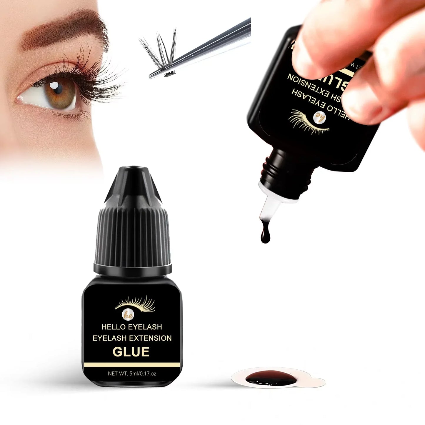 Professional DIY Waterproof Eyelash Extension Glue Quick Drying Strong Hold Long Lasting 14 Days for Home Use Low Smell eyelasah LadyShow.Store