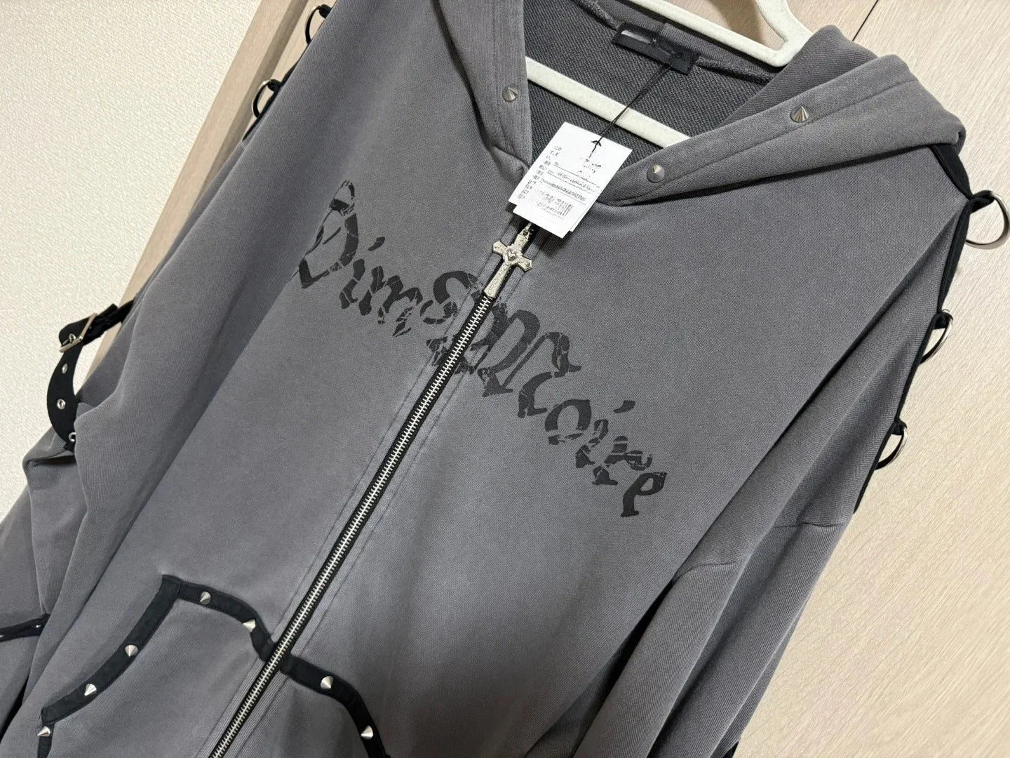 Streetwear Harajuku Hoodies Jackets Women's Clothing Hooded Punk Zipper Coat Japanese Rivet Print Vintage Casual Y2k Sweatshirts LadyShow.Store