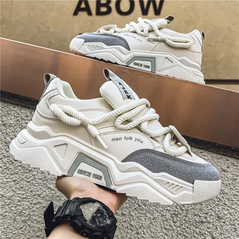 New Men's Casual Sneakers 2025 Spring Fashion Versatile Low-Top Skateboard Shoes for Men Suitable for Outdoor Sports Pi-Mart