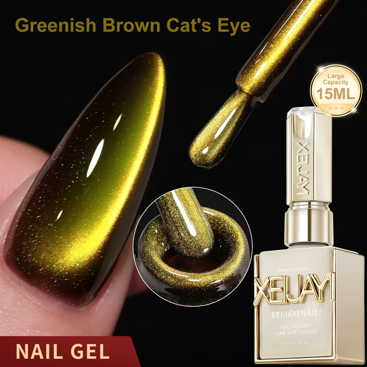 XEIJAYI 1pc 15ML Blue cat eye Nail Gel polish Semi Permanent Nail Art Soaking UV LED Nail Salon DIY Nail Salon Gel Tri Light Beauty