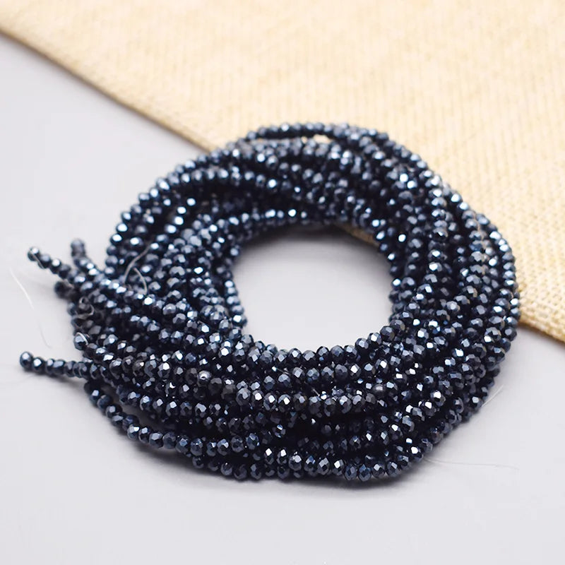 Yanqi 2 3 4mm Rondell Austria Faceted Crystal Beads Round Glass Beads Loose Spacer Beads for Jewelry Making DIY Pi-Mart