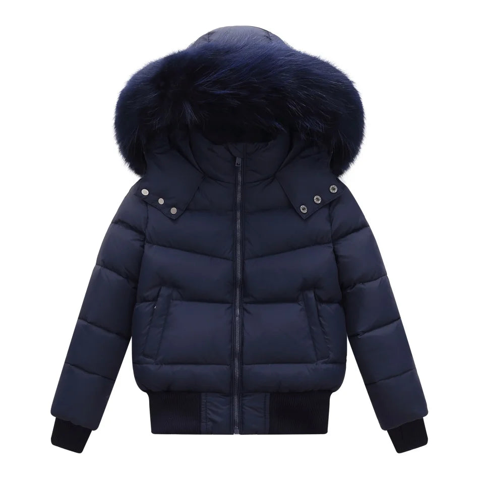 AP 2026 AW Winter down coat for kids High-quality white duck down coats waterproof fabric children outwear Pi-Mart