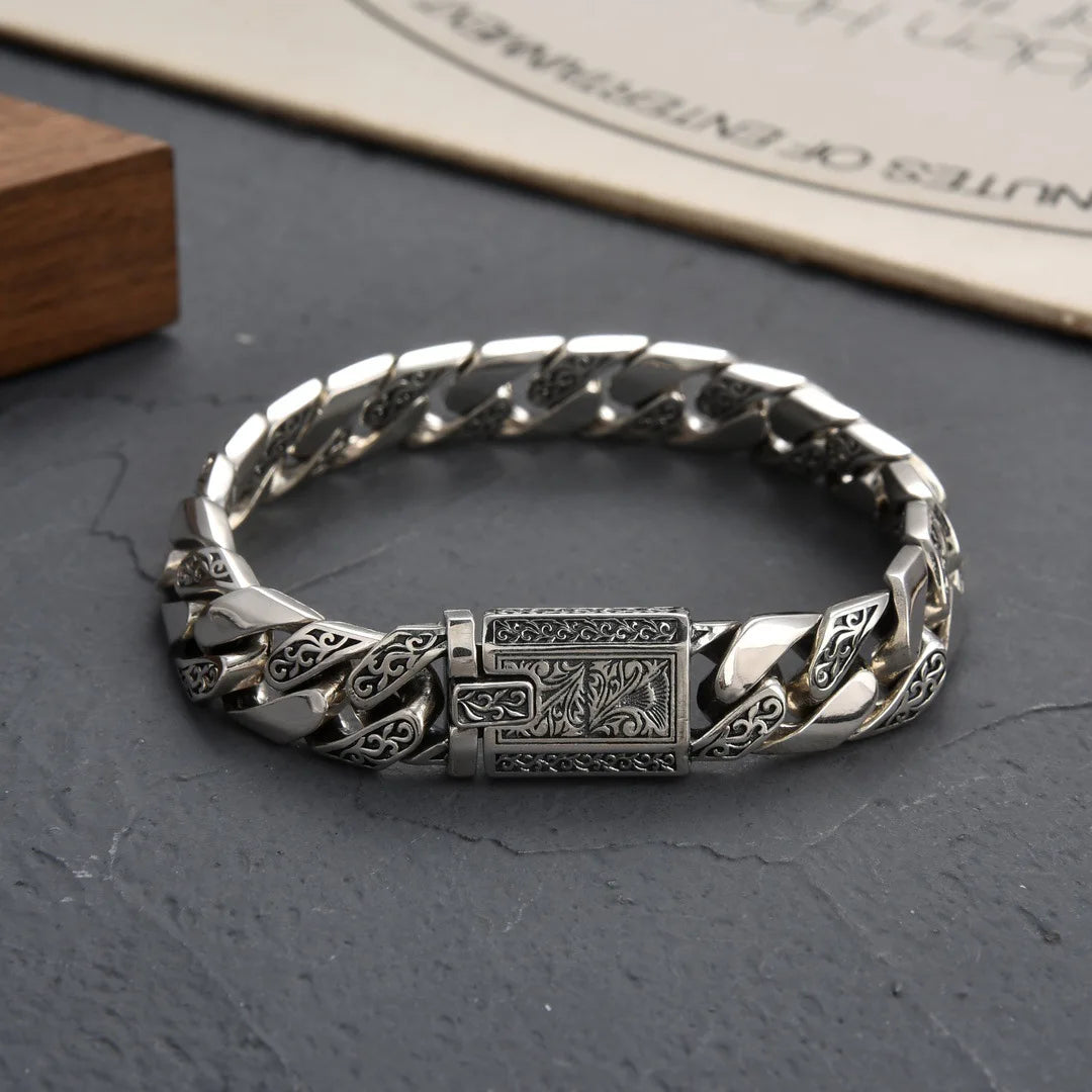 S925 Sterling Silver Timeless Vine Garland Buckle Retro Punk Tank Bracelet Jewelry Creativity Gift Factory Price Pi-Mart