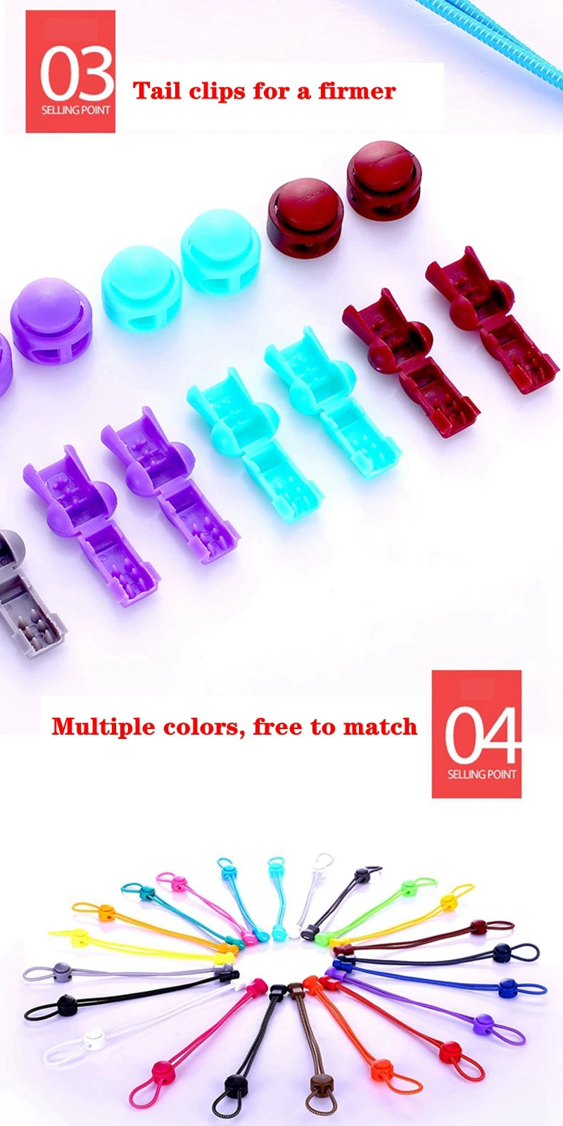 1Pair Shoelaces for Sneaker Elastic No Tie Shoe Laces Stretching Lock Lazy Laces Quick Rubber Shoelace Round Shoestrings Pi-Mart