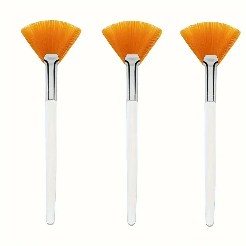 3/6/12 Pieces Facial Fan Mask Brushes Soft Mask Brush Applicator Esthetician Facial Mask Brushes For Women Girls Cosmetic Tools Tri Light Beauty