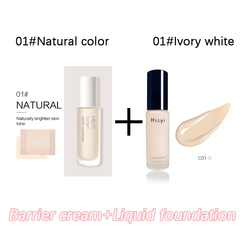Liquid foundation naturally covers flaws without sticking powder, plain face cream, transparent foundation, conceals blemishes LadyShow.Store