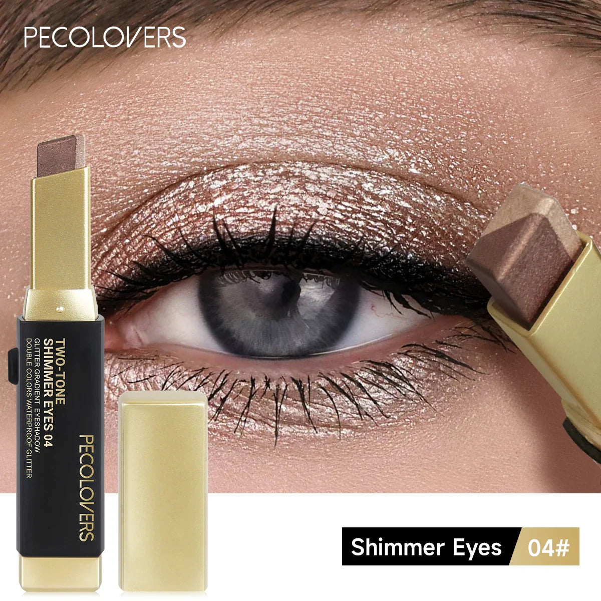 Double Color Eyeshadow Stick Glitter Highlight Shadow Stick Eye Makeup Waterproof Lasting Shimmer Metallic Eyeshadow Makeup LadyShow.Store