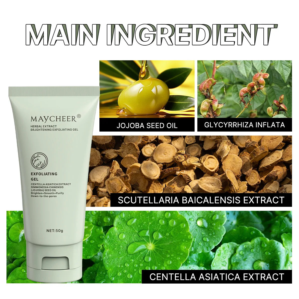 Herbaceous Exfoliating Peeling Gel Facial Scrub Moisturizing Nourishing Repair Scrubs Face Cream Beauty Skin Care Pi-Mart