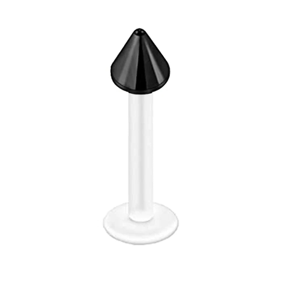 WKOUD 16G Stainless Steel Lip Labret Piercing Crystal Ball Monroe Lip Stud Helix Tragus Conch Piercing Cartilage Earrings Black Pi-Mart