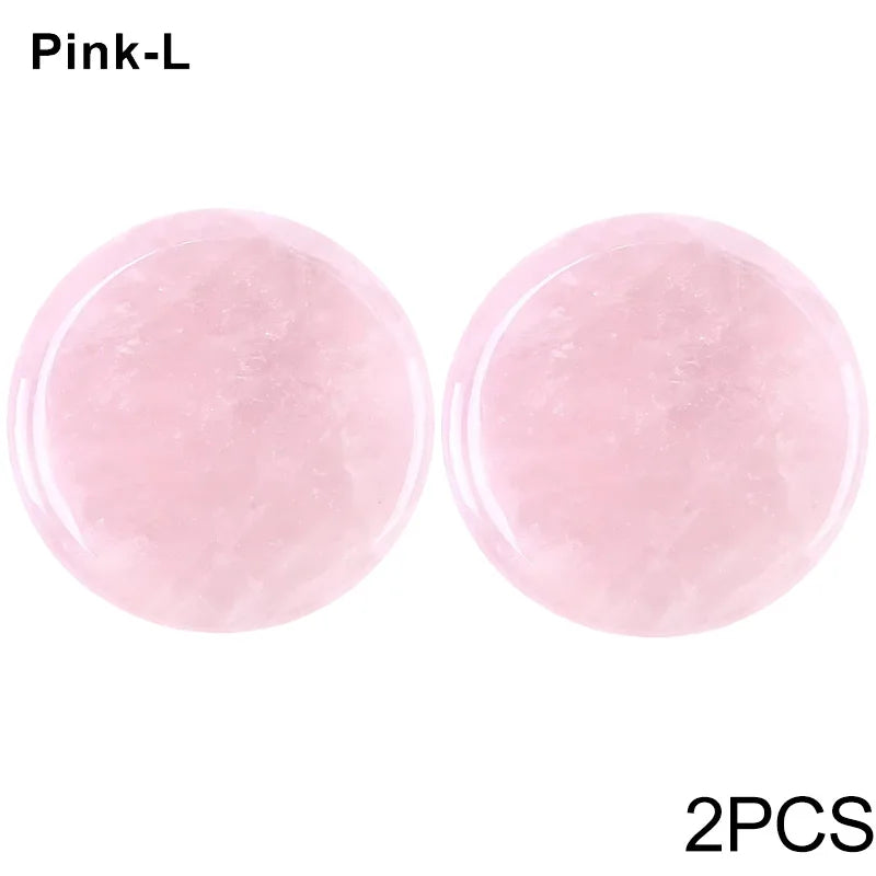 Glue Pallet Eyelashes Extensions Pink Green Jade Stone Reusable False Eye Lashes Adhesive Pallet Pad Holder Makeup Accessories Pi-Mart