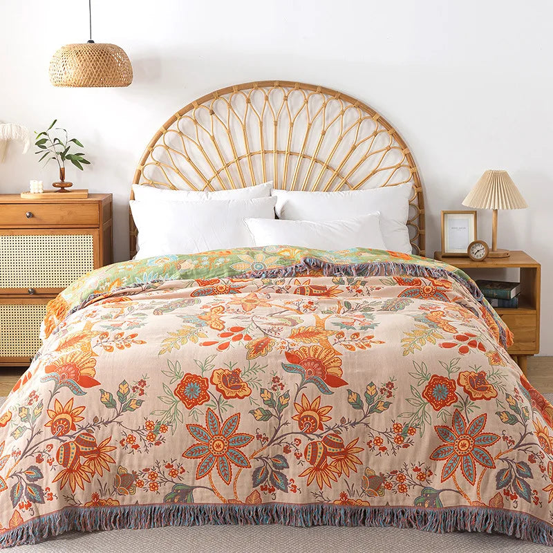 Nordic Throw Blanket For Beds Cotton Double Sided Sofa Cover Sofa Cushion Soft Blanket Leisure Bedspread Four Seasons Thin Quilt Pi-Mart