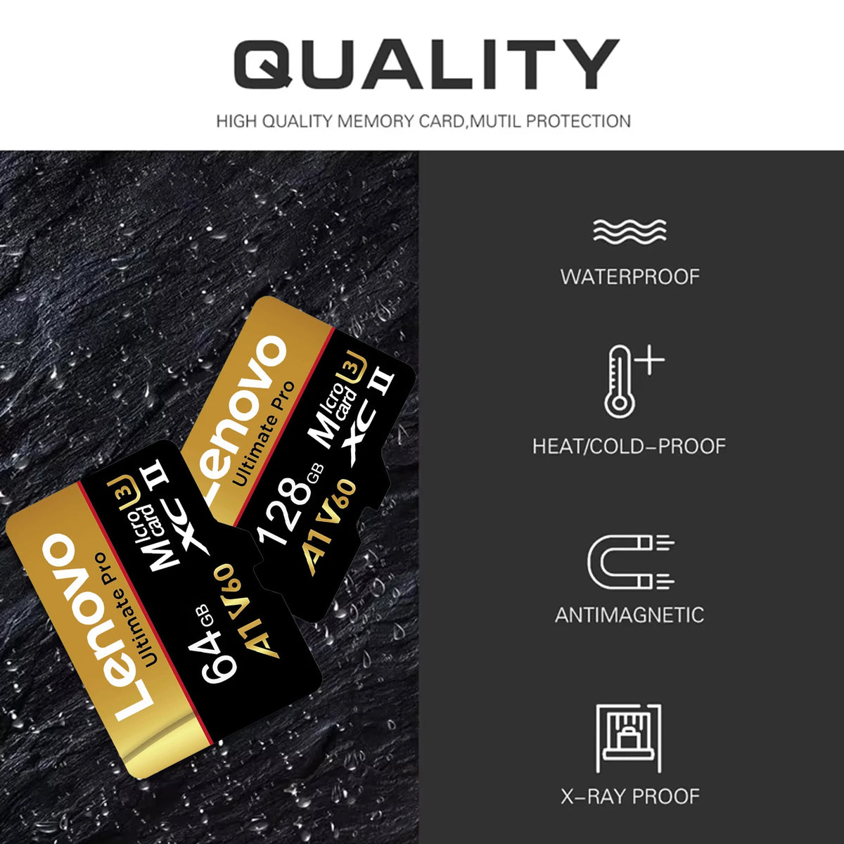 Lenovo SD Memory Card 128GB 256GB 512GB 1TB Micro SD Card V60 U3 Flash Cards TF Card Memory Microsd For Insta360 DJI Drone Pi-Mart