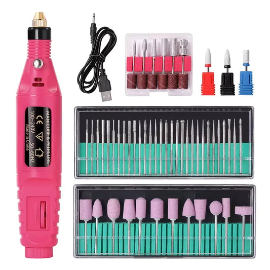 LULAA Electric Nail Drill Machine Set Pedicure Grinding Equipment Mill For Manicure  Professional Strong Nail Polishing Tool Tri Light Beauty