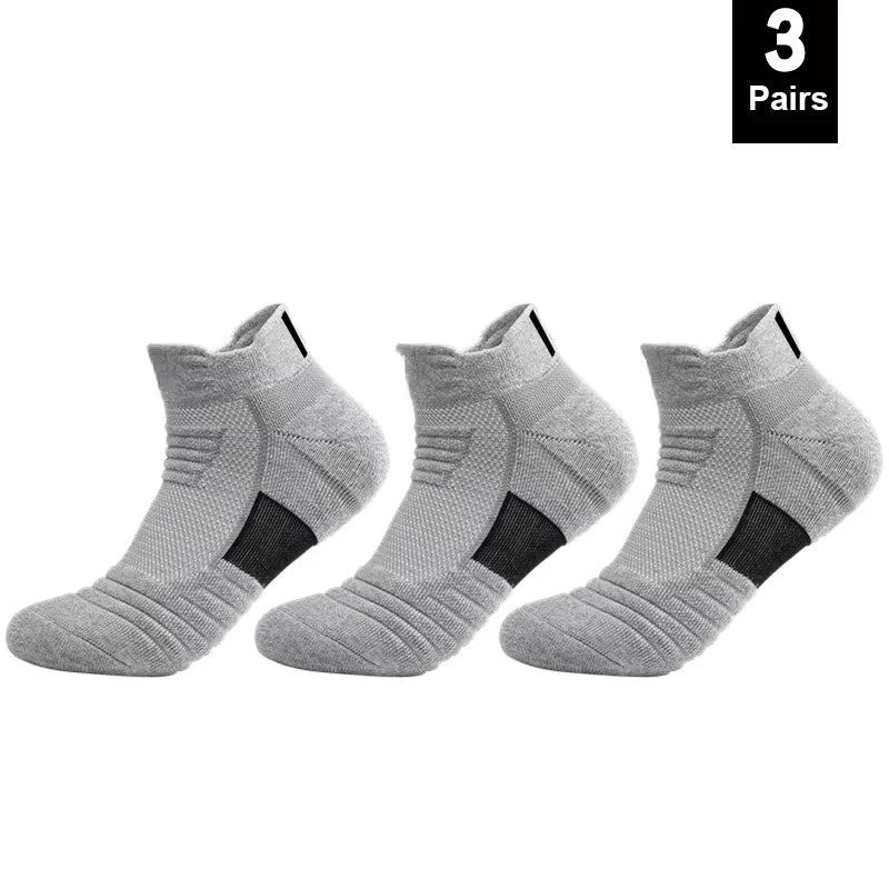 1/3 Pairs Anti-slip Football Socks Men Cotton Sock Short Long Tube Soccer Basketball Sport Socks Breathable Deodorous Sock 39-45 Pi-Mart