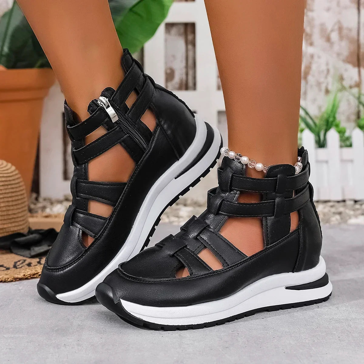 Women Sandals New Closed Toe Office and Career Summer Solid Wedge Shoes for Women New High Quality Buckle Strap Sandals Women LadyShow.Store