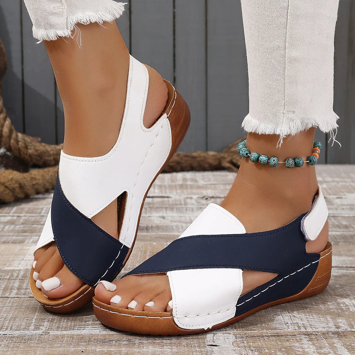 Summer Shoes Women Sandals Plus Size Walking Shoes Casual Women Shoe Wedge Sandals Ladies Party Female Footwear Women Sandal LadyShow.Store