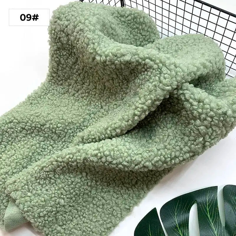 New Teddy Velvet Curled Plush 45x50cm Home Lamb Plush Fabric Soft Artificial Fur Polyester Fiber Mink Fabric DIY Plush Doll Pi-Mart