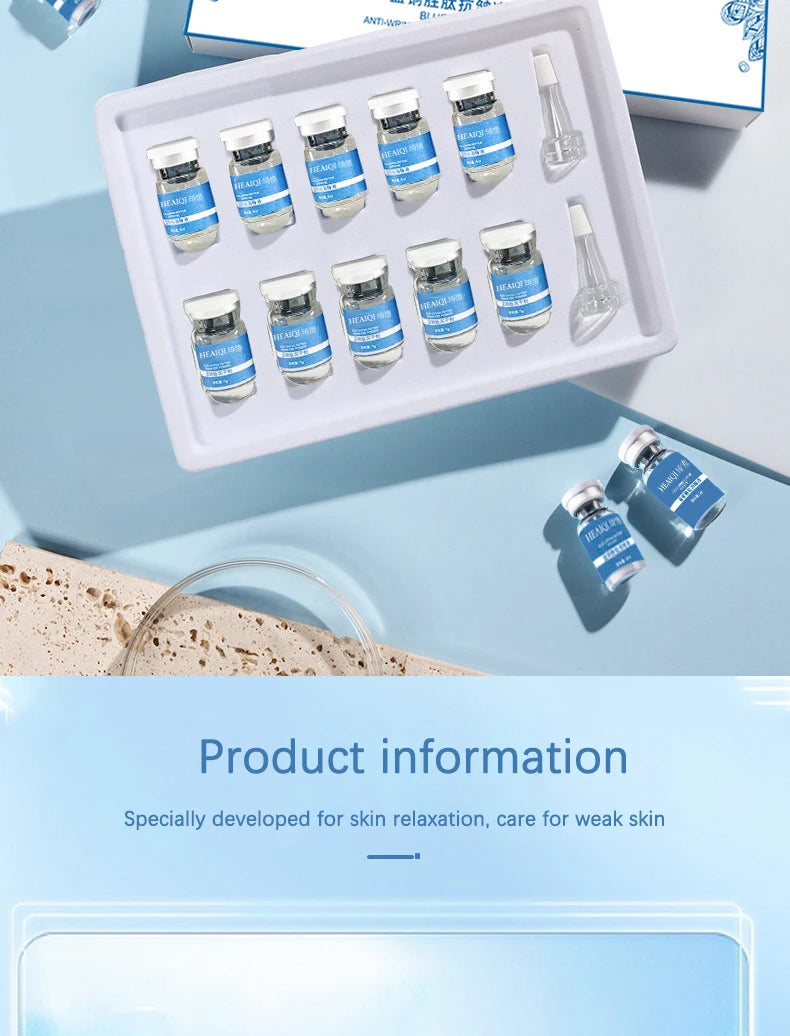 Facial Blue Copper Peptide Antioxidant Freeze-Dried Powder Essence Kit Repair Skin Moisturizing Rejuvenating Skin Care Pi-Mart