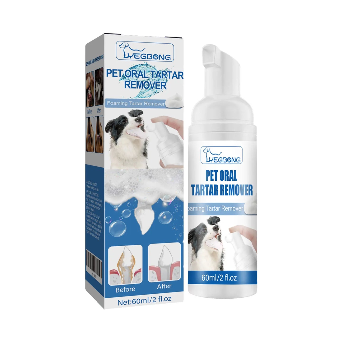 Pet Oral Tartar Remover Spray Deep Clenaing Yellow Teeth Eliminate Bad Breath Fresh Breath Whitening Teeth Pet Oral Foam Cleaner Pi-Mart