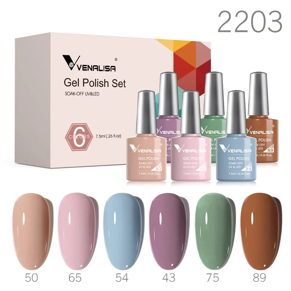 Venalisa Color Nail Gel Polish Kit  Jelly Pink Semi-transparent HEMA FREE Self Leveling Nude Natural Pink Nail Manicure Set Tri Light Beauty