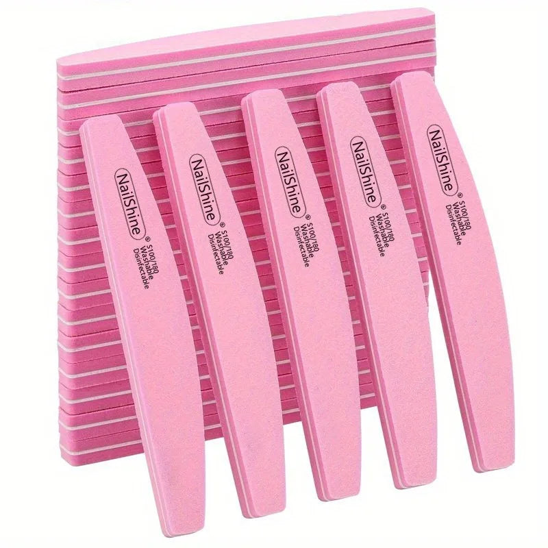 2/5/10PCS Professional Double-sided Nail File Block Colorful Sponge Nail Polish Buffing Sanding Buffer Strip Polishing Pedicure Tri Light Beauty