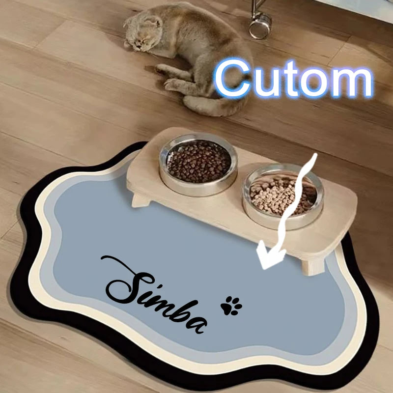  Custom Pet Feeding Mat Cute Shape Dog Diatom Mud Floor Mat Non-Slip Waterproof Home Decoration Dog Feeding Pad Pi-Mart