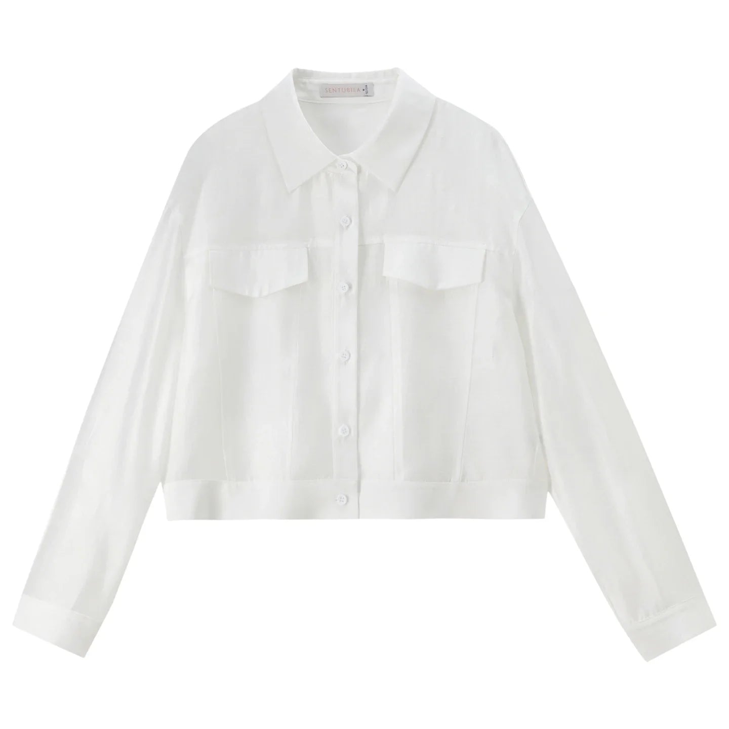 SENTUBILA Lyocell Shirt Women Sun Protection See-Through Tops 2026 Spring Summer Short Shirt Jacket Woman Shackets Q61WF6012 LadyShow.Store