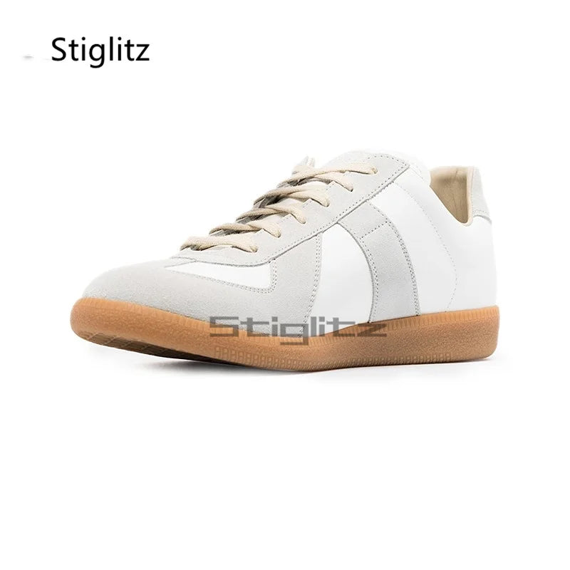 Sports Flat Casual Couple Shoes Men Women Classic Trendy Versatile Suede Leather Lace Up Sneakers Spring Autumn Training Shoes Pi-Mart
