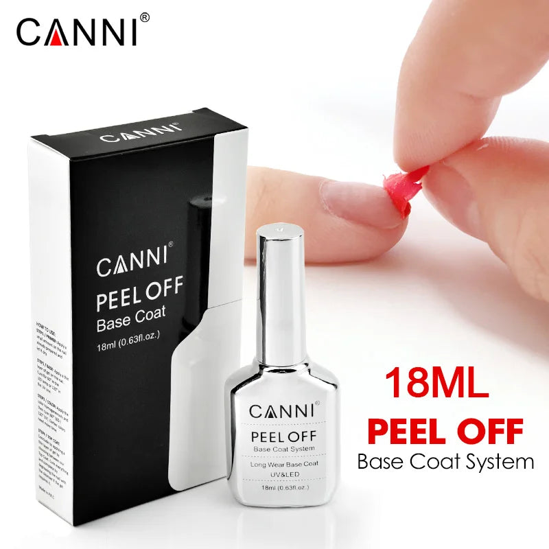 Canni TPO FREE HEMA FREE 18ml Long Wear Diamond Nowipe Top Coat Peeloff Base Coat Soak Off UV LED Gel Polish Nail Manicure Tri Light Beauty