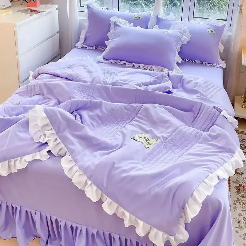 Summer Quilted Blanket Comforter Duvet Cover for Single Double Bed Air Condition Quilt Student Car Kids Adult Bed Cover Bedding Pi-Mart