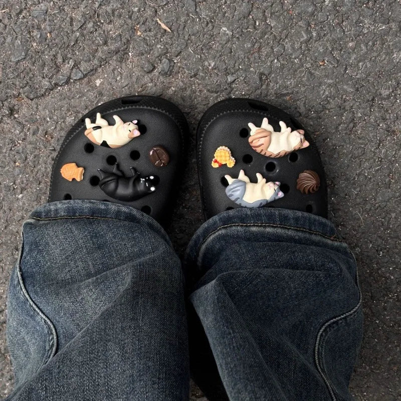 8Pcs Summer Fashion Shoe Charms for Sandals Clogs Set DIY Accessories Cute Cartoon Animals Shoes Buckle Decorations Gifts Pi-Mart