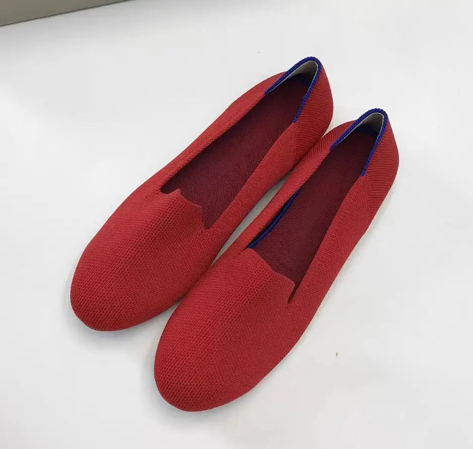 Maggie's Walker Women's Stretchable Soft Bottom Knitted Flats Spring Shallow-mouth Washable Casual Loafers Size 35~40 LadyShow.Store