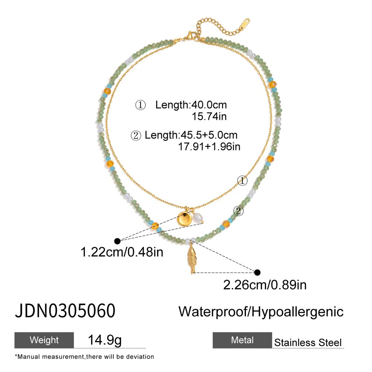 Zora Y2K Trendy 18K Gold Color Plated Sun Cross Fish Moon Pendant Multi Layer Necklace Waterproof Stainless Steel Women Jewelry Pi-Mart