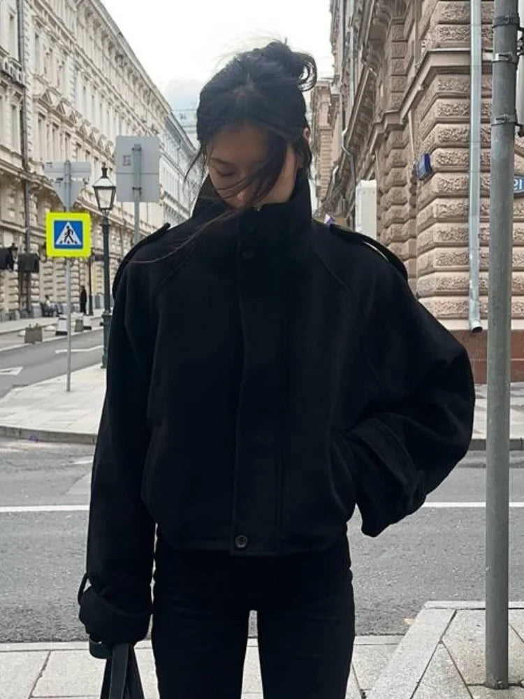 Fashion Oversize Lapel Suit Jacket Women Casual Single Button Pockets Female Coat 2025 Summer New Half Sleeve Jackets Streetwear LadyShow.Store