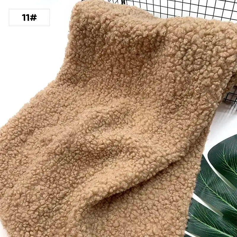 New Teddy Velvet Curled Plush 45x50cm Home Lamb Plush Fabric Soft Artificial Fur Polyester Fiber Mink Fabric DIY Plush Doll Pi-Mart