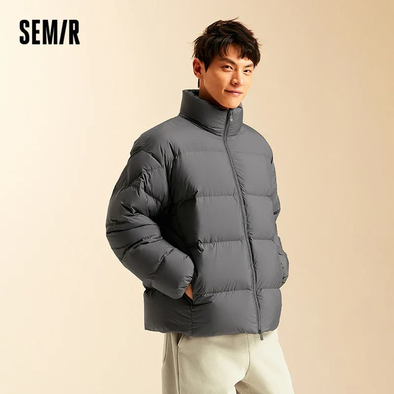 Semir Down Jacket Men Winter Three-proof Windproof Waterproof Stain Resistant Thick Stand Collar Puffer Coat Lightweight Warm LadyShow.Store