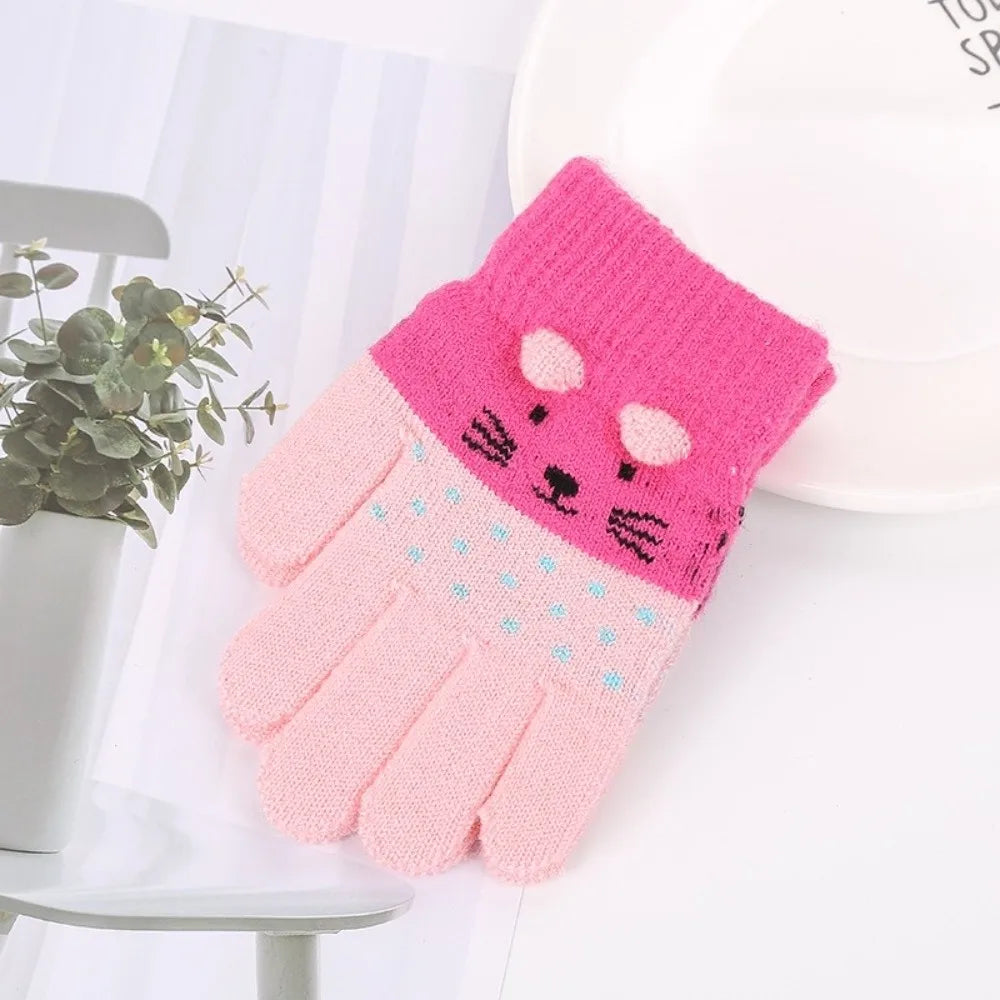 3- 10Years Old Fashion Warm Winter Gloves Coldproof Candy Color Children Mittens Soft Elastic Gloves Outdoor Pi-Mart