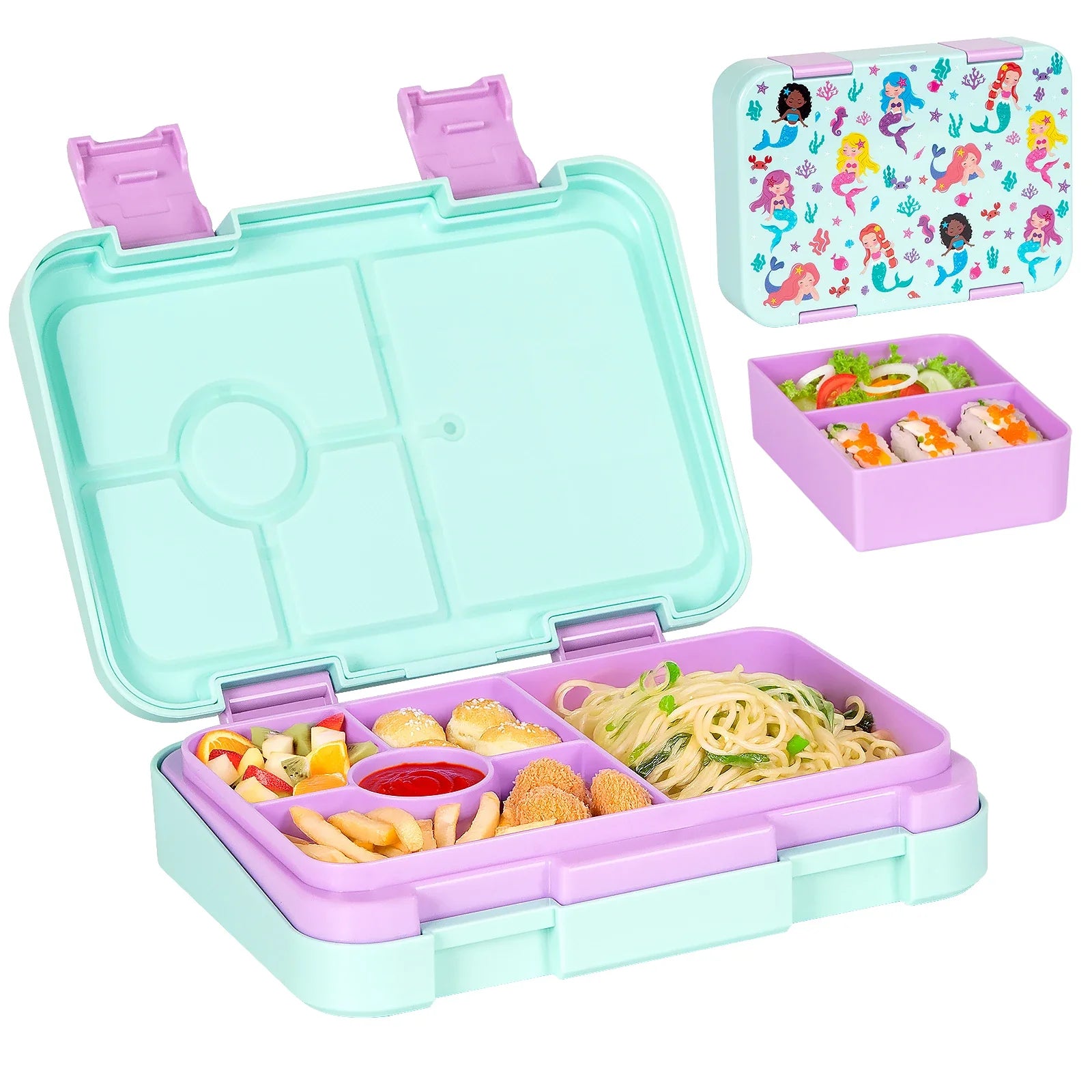 Adorable Kids Lunch Box Student Microwave Safe Travel Bento Box Halloween Container Portable Leak Proof Fruit Salad Bento Box LadyShow.Store