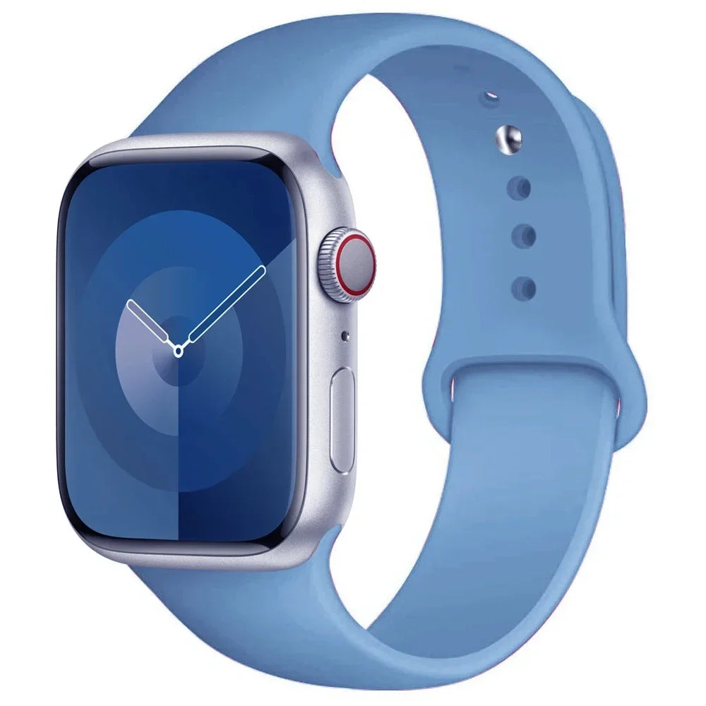 Silicone Band For Apple Watch strap 44mm 45mm 40mm 41mm 42-38mm 45 mm sport bracelet iwatch series 8 7 6 5 4 3 SE 9 Ultra 2 49mm LadyShow.Store