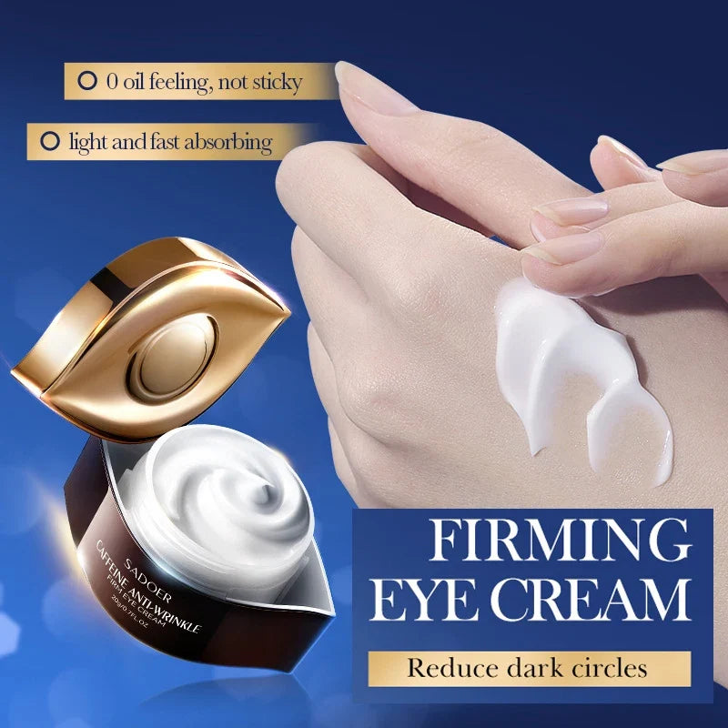 SADOER Caffeine Eye Cream Anti Dark Circles Eyes Bags Remover Firming Moisturizing Eye Creams Beauty Eyes Skin Care Products Tri Light Beauty
