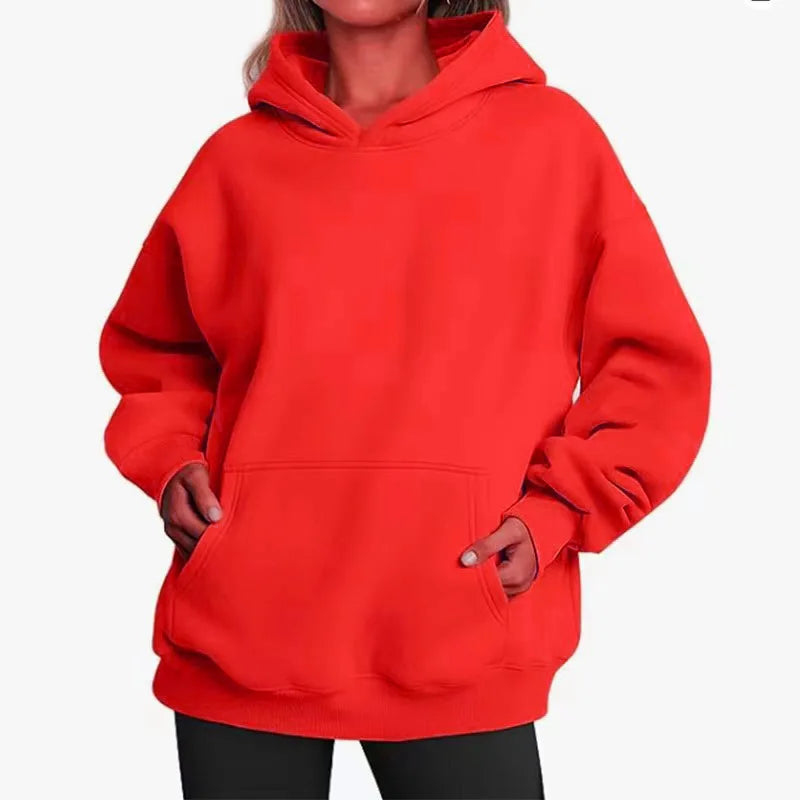 New Women Casual Hoodies Men and Women Fleece Warm Hoodies Spring Autumn Pullovers Fashion Multiple Colour Oversized Sweatshirts Pi-Mart